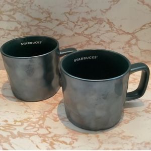 Starbucks iridescent blue dimpled mugs
